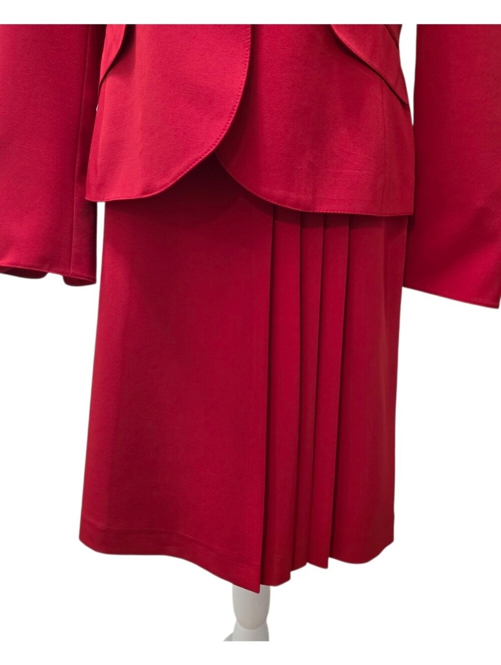 NYP Suits Red 2-Piece Skirt Suit Size 12 Pleated Skirt Career Church Formal - Picture 4 of 11